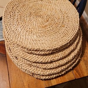 Six Rattan Chargers/Placemats